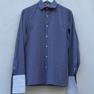 Banana Republic Slim Fit Men's Blue Shirt with White Cuffs